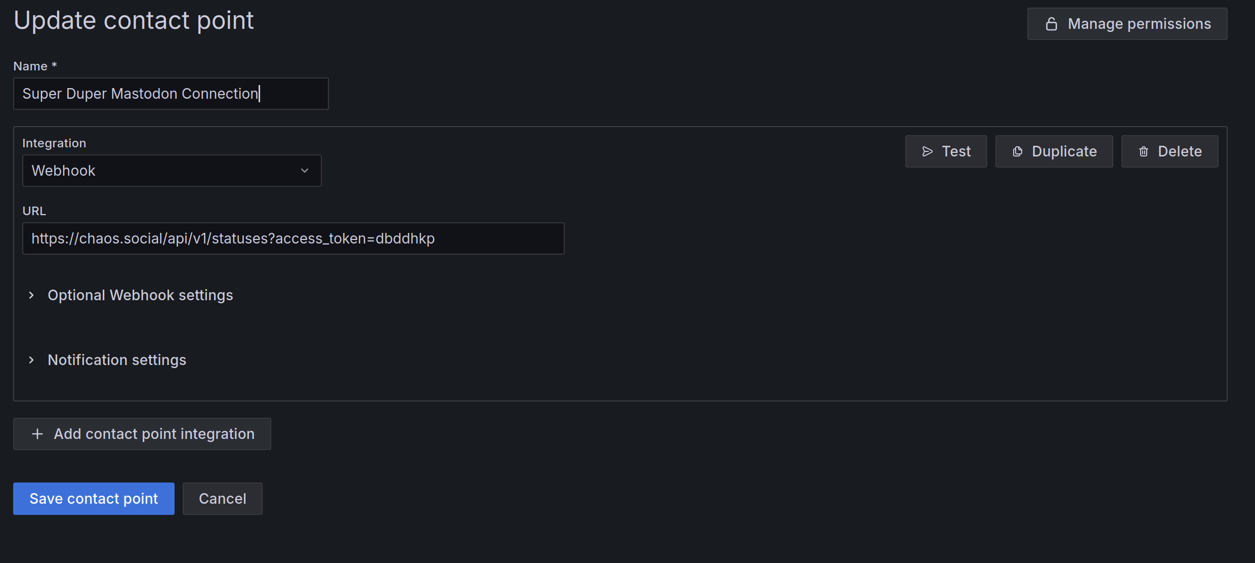 Screenshot Contact Point
